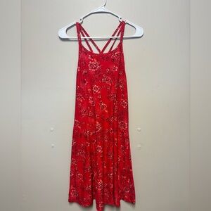 Mudd Strapless Red Floral Dress